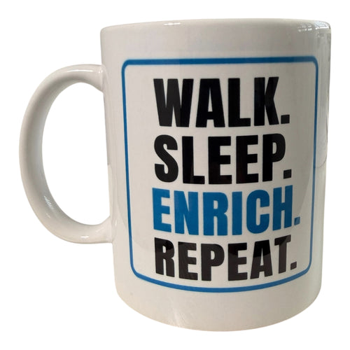 Barks & Bones Lab Mug – "Walk. Sleep. Enrichment. Repeat."