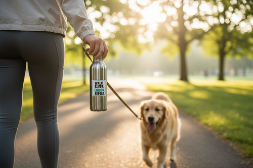 "Walk. Sleep. Enrich. Repeat." – Premium Vinyl Sticker (3x3")